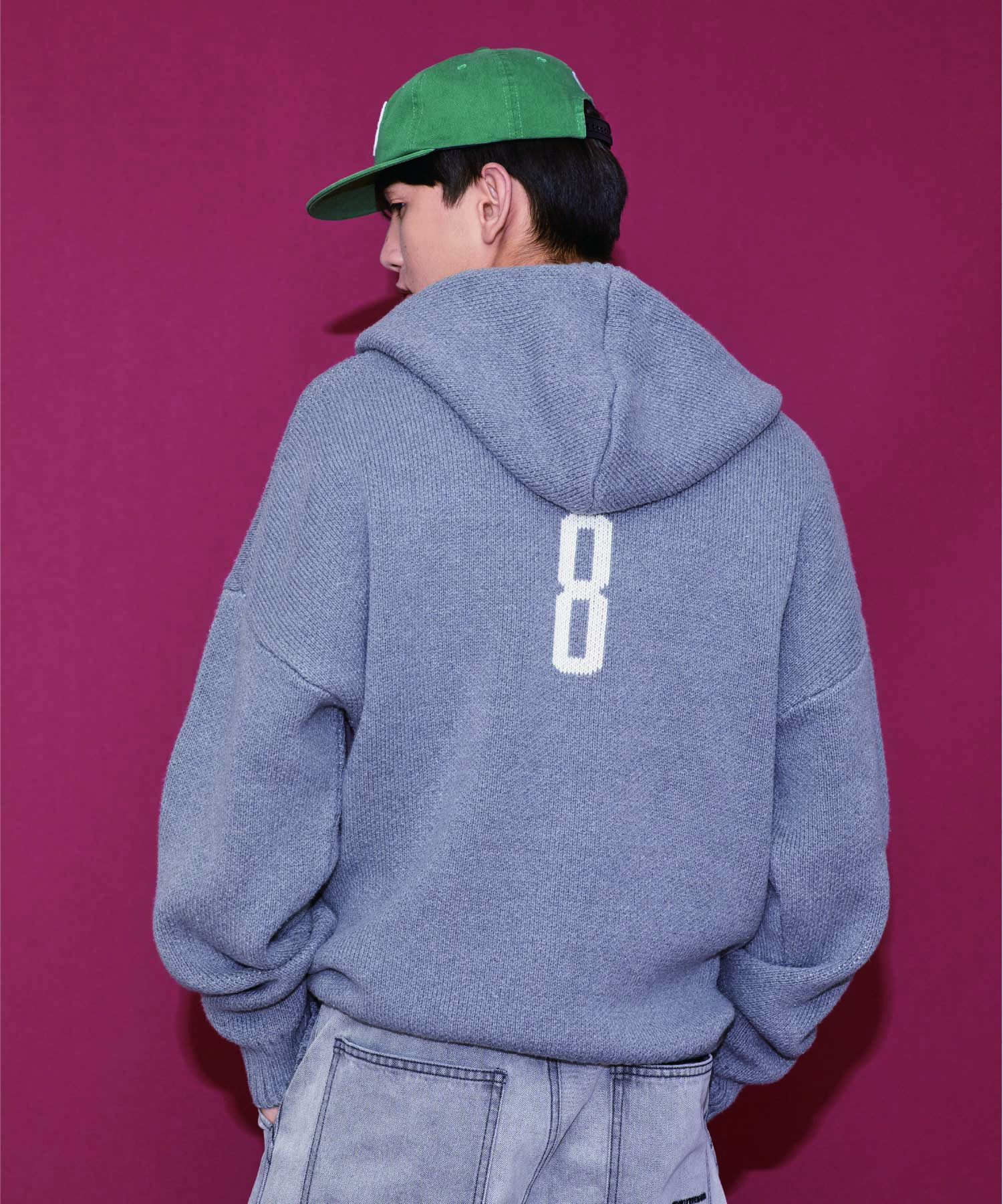 BEENTRILL X BROOKLYNDENIMCO OVERFIT HOODED KNIT SANS 니트후드 (GRAY)