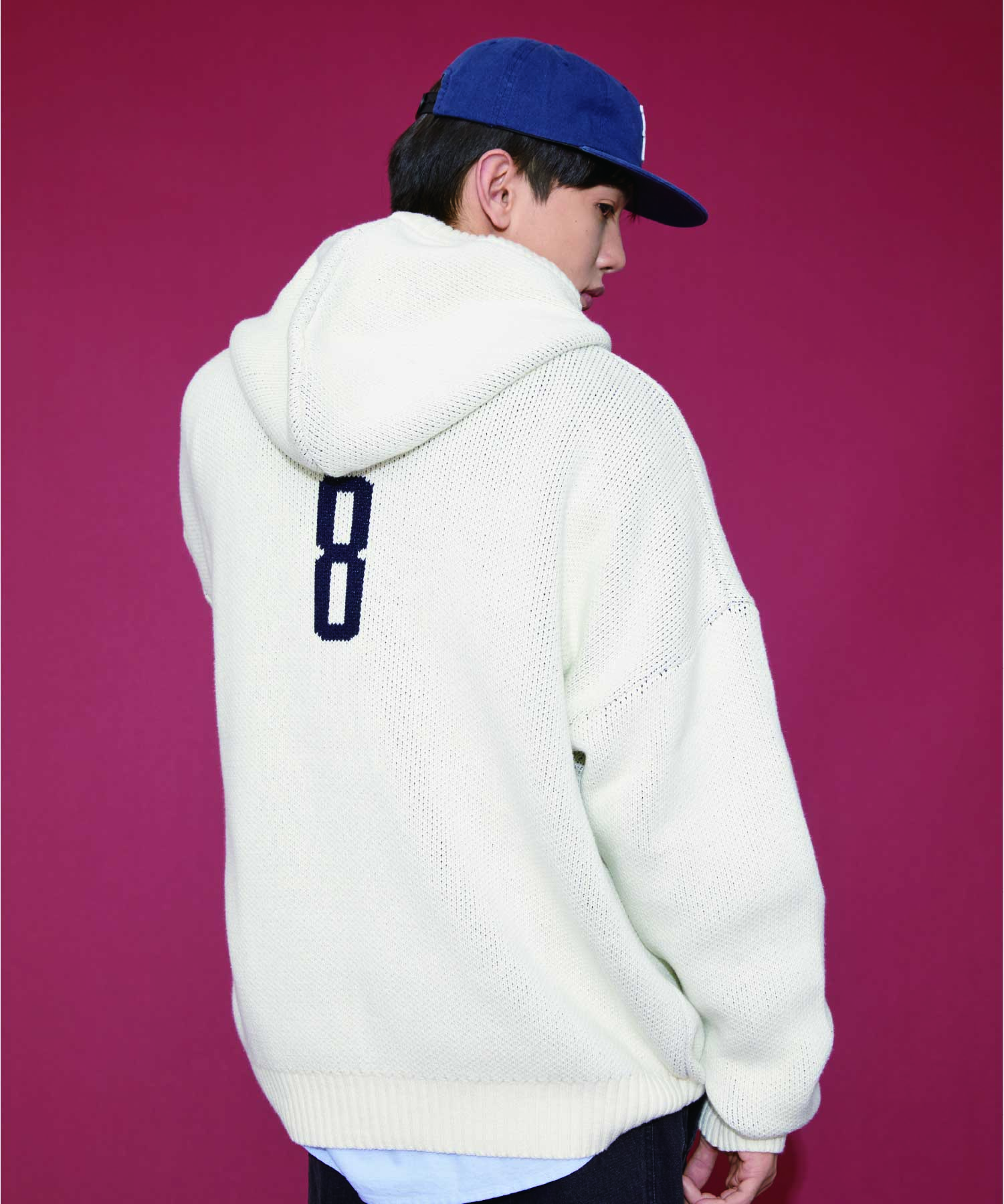 BEENTRILL X BROOKLYNDENIMCO OVERFIT HOODED KNIT SANS 니트후드 (IVORY)